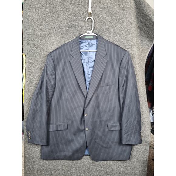 Lauren Ralph Lauren Blazer Mens 56L Pinstripe Wool Suit Jacket Made In Canada - Picture 1 of 9